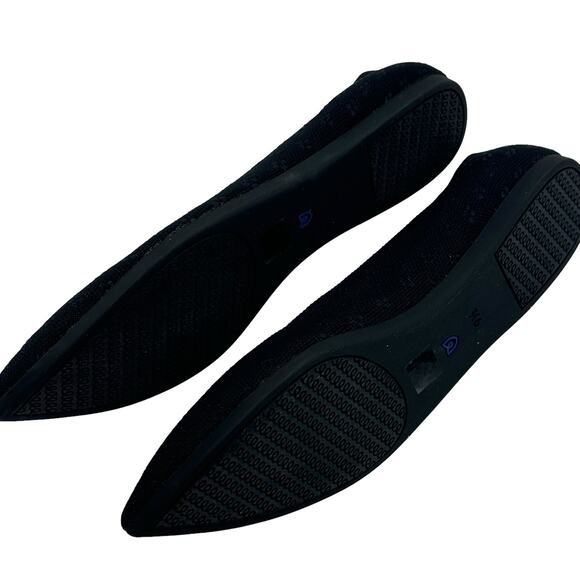 Rothy’s The Point Toe Ballet Flat Slip-On Soft Fabric in Black Size W9.5 NWOT - Picture 3 of 7
